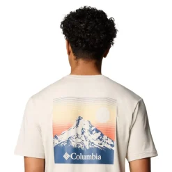 Columbia Kwick Hike Technical shirt heren dark stone heather linear view multi