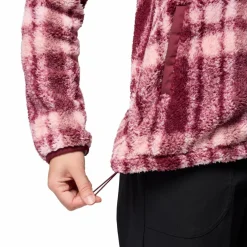 Columbia West Bend Print fleece vest dames rich wine herringplaid