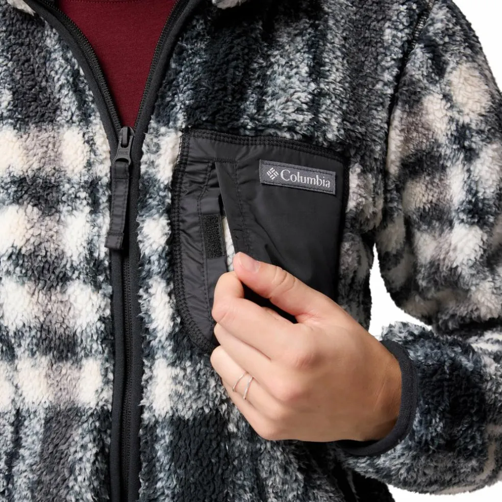 Columbia West Bend Print fleece vest dames black herringplaid