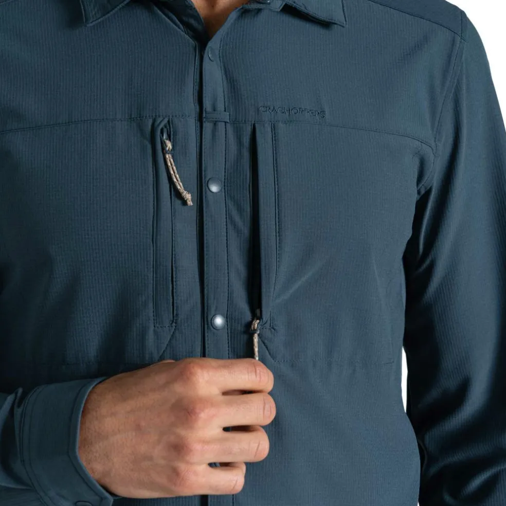 Craghoppers NosiLife Pro V overhemd heren blue stone