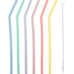 Dotz Gebogen Siliconen rietjes 6-pack multicolor