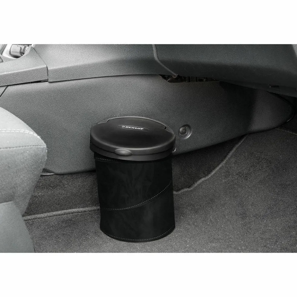 Dunlop Opvouwbare prullenbak 4 liter zwart