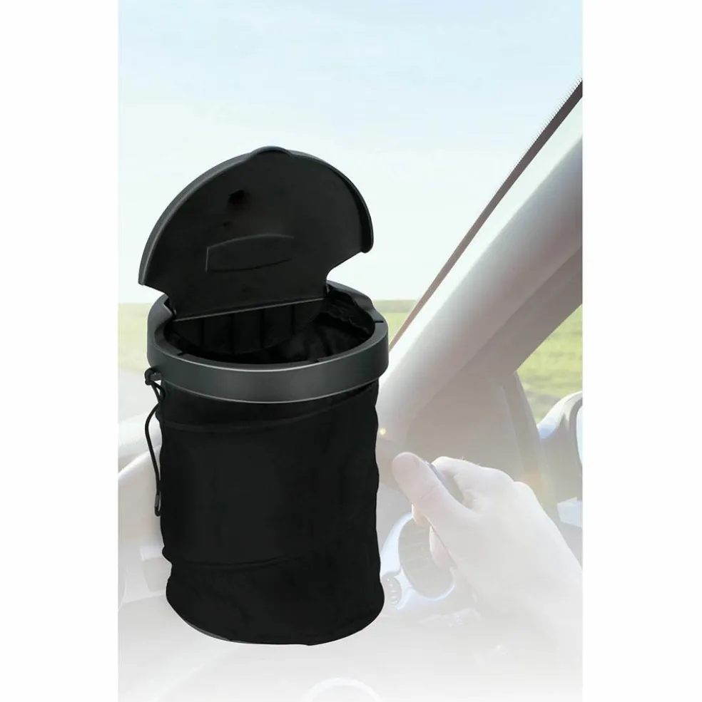 Dunlop Opvouwbare prullenbak 4 liter zwart