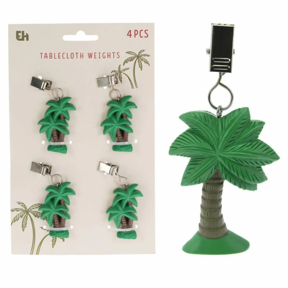 DWS Palmboom tafelkleedgewichten 4-pack assorti