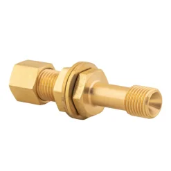 DWS Rechte schotkoppeling 8 mm x 1/4 links buitendraad messing