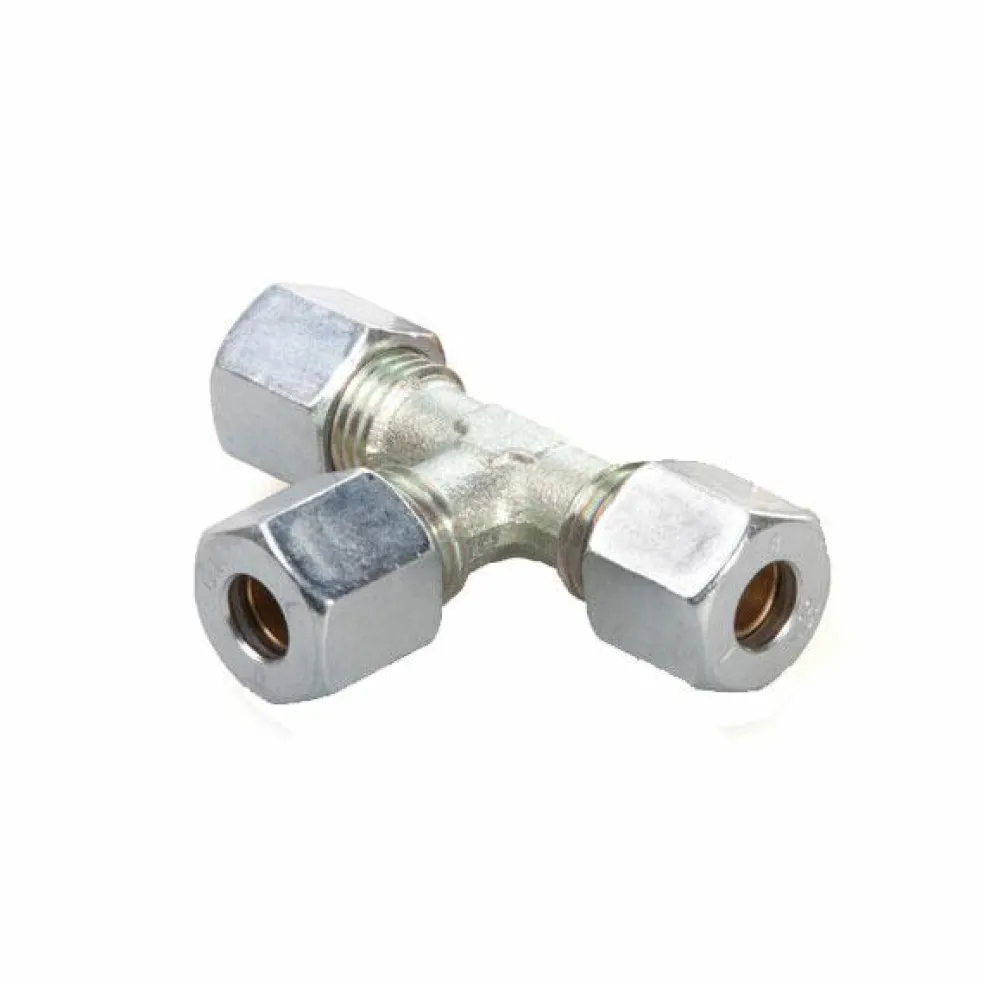 DWS T-stuk knelkoppeling 8 mm staal