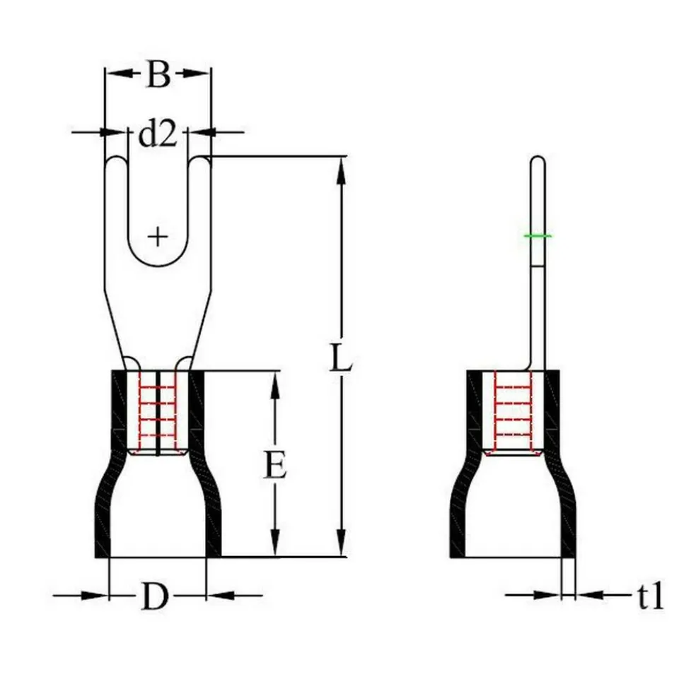 DWS Vork kabelschoen M4 geel per 10 stuks