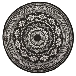 Esschert Design Rond buitenkleed ø 171 black white