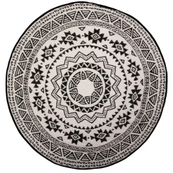 Esschert Design  Rond buitenkleed ø 171 black white