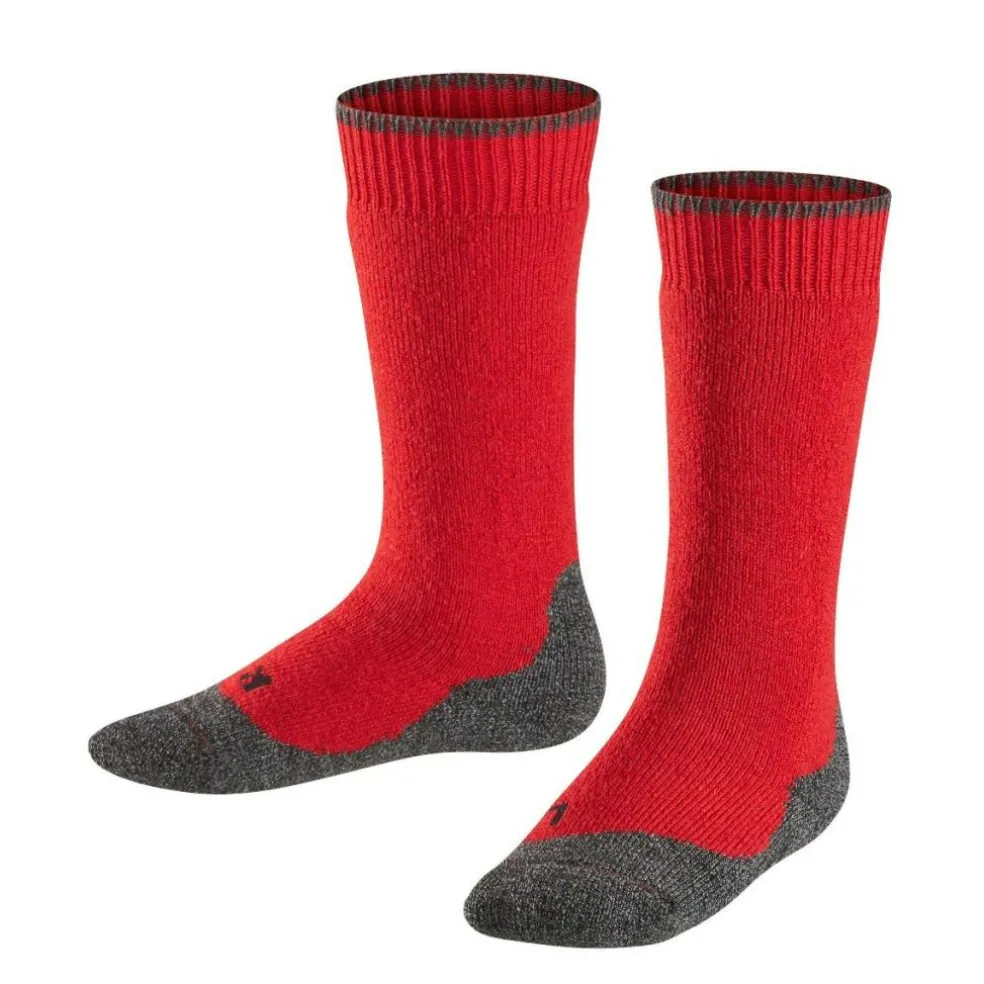 Falke Active Warm + skisokken junior red