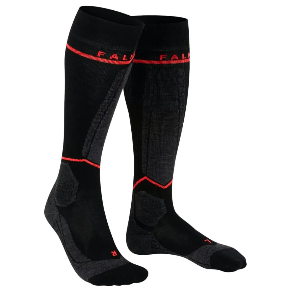 Falke SK Compression Energy skisokken dames black neon red