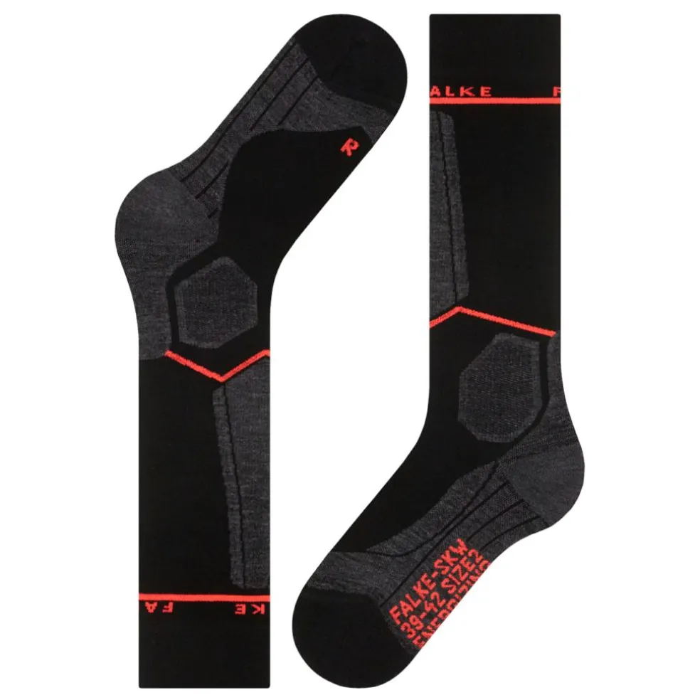Falke SK Compression Energy skisokken dames black neon red