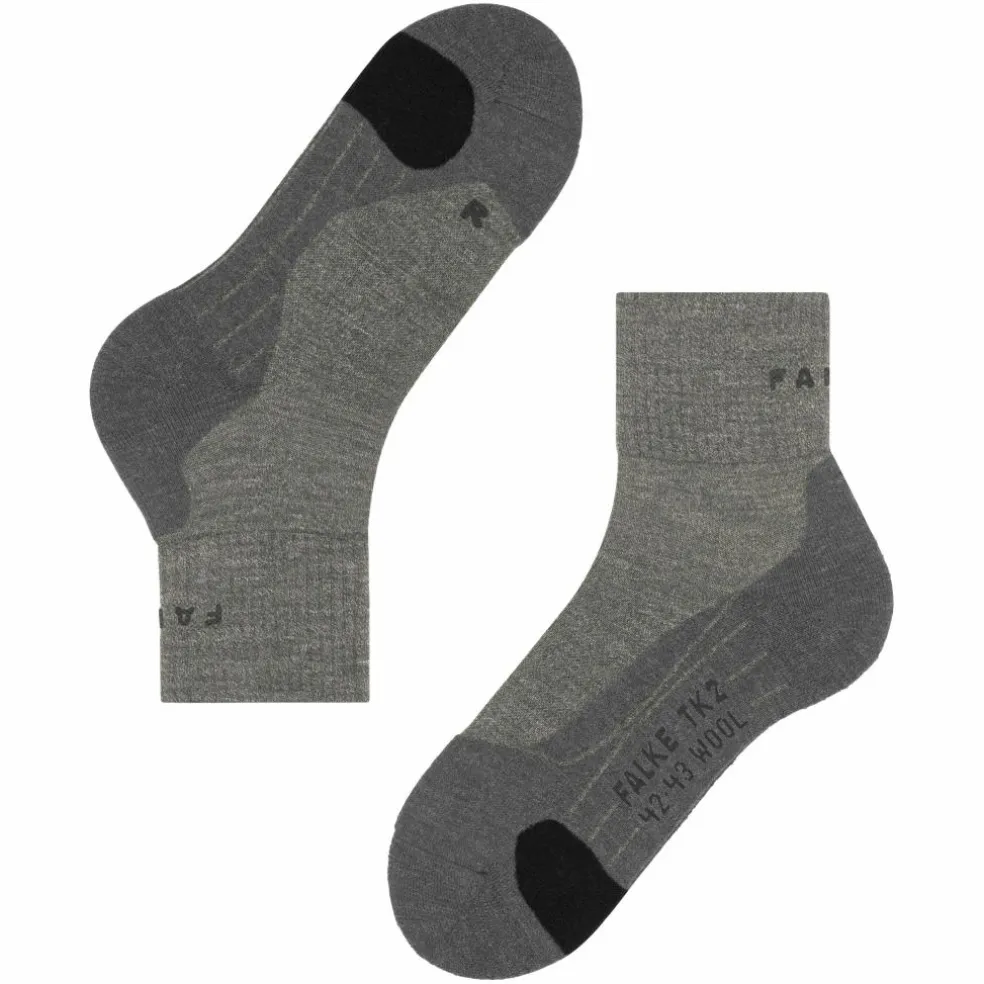 Falke TK2 Short Wool wandelsokken heren kitt mouline