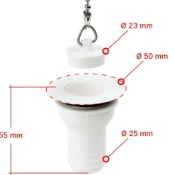 Fawo Rechte afvoerplug 25 mm wit