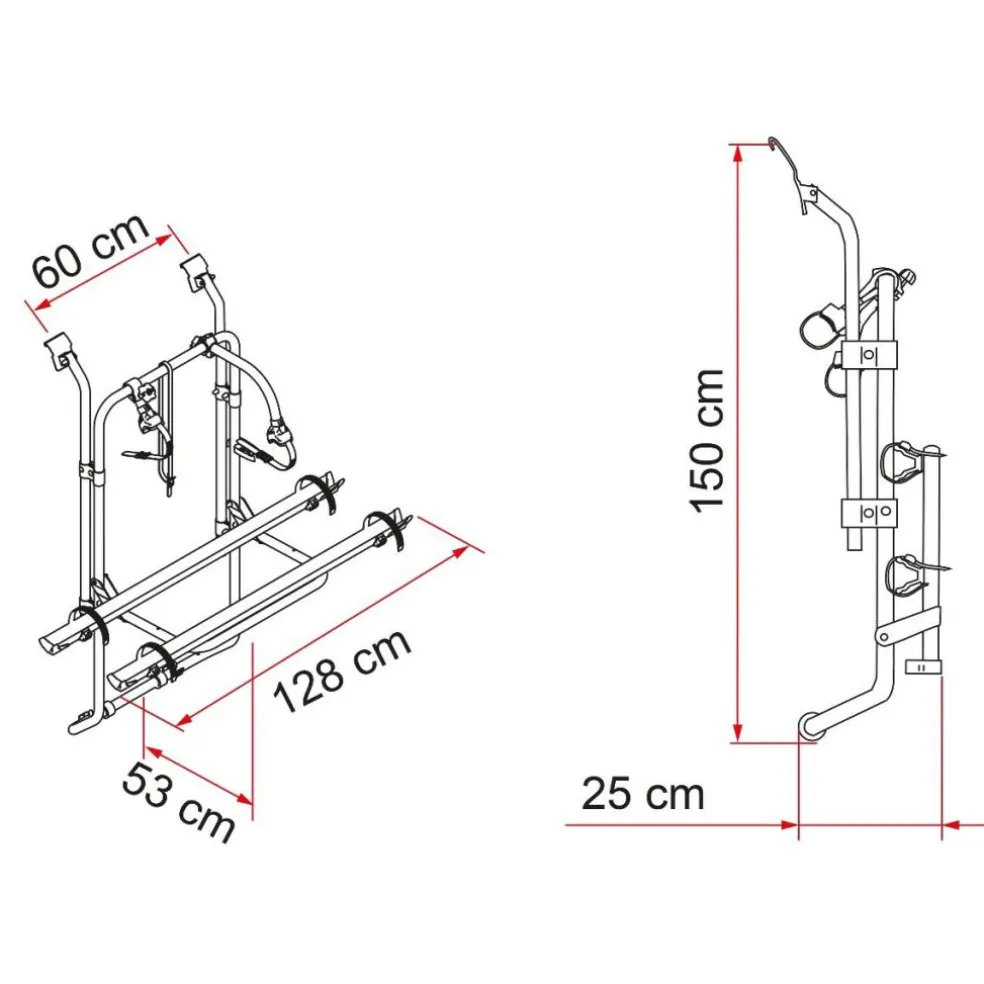 Fiamma Carry Bike Ford Transit na 2000 fietsendrager black