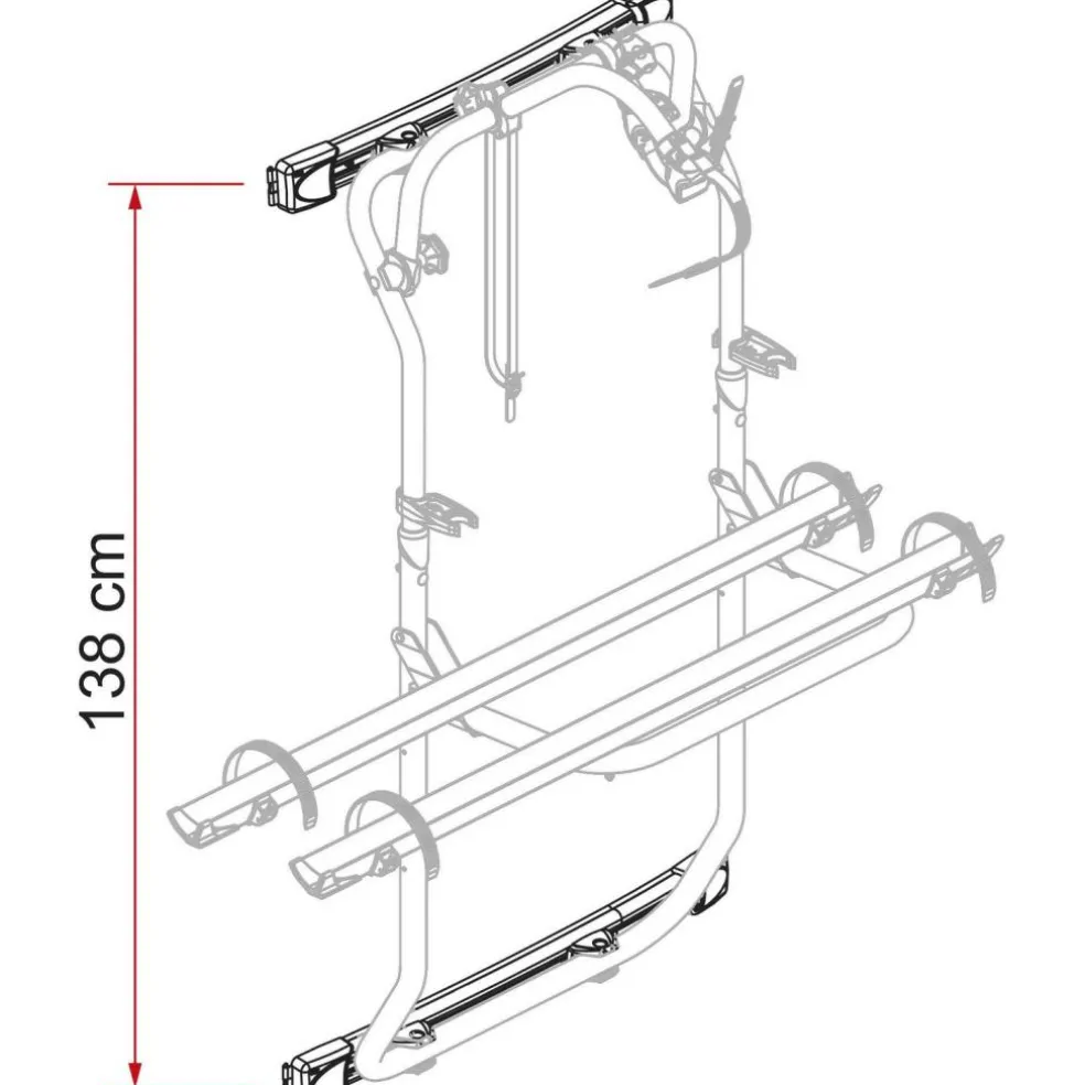 Fiamma Carry-Bike DJ fietsendrager bevestigingsset voor Sprinter 2006-2018 Crafter 2006-2016 deep black