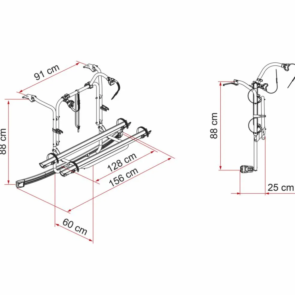 Fiamma Carry-Bike Ford Custom vanaf 2012 H1 fietsendrager deep black