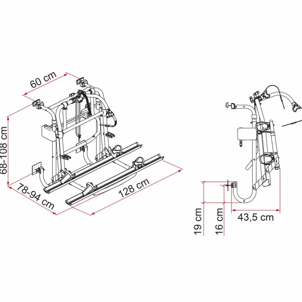 Fiamma Carry-Bike Lift 77 fietsendrager aluminium