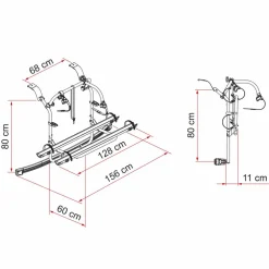 Fiamma Carry-Bike Transit Custom Nugget - Nugget Plus fietsendrager deep black
