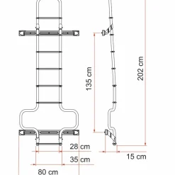 Fiamma Deluxe DJ H3 ladder voor Ducato vanaf 2006  aluminium
