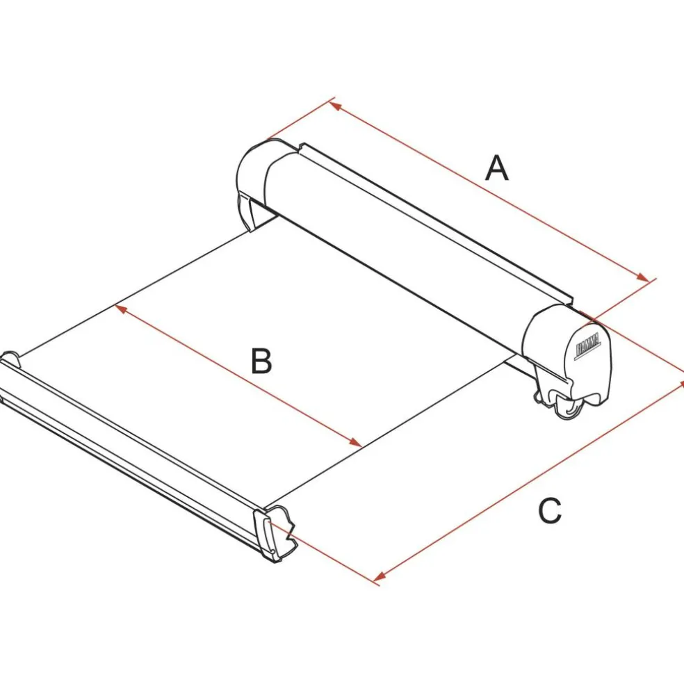 Fiamma F45 L 500 cassetteluifel polar white - Royal Grey