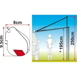 Fiamma F35 Pro 180 cassetteluifel titanium - Royal Grey