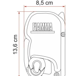 Fiamma F45 S 190 cassetteluifel deep black - Royal Grey