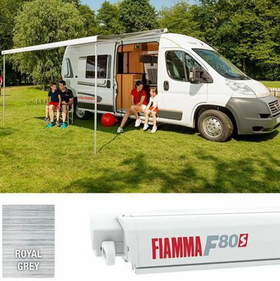 Fiamma F80s 450 cassetteluifel polar white - royal grey