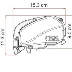 Fiamma F80s 450 cassetteluifel polar white - Royal Grey  V25