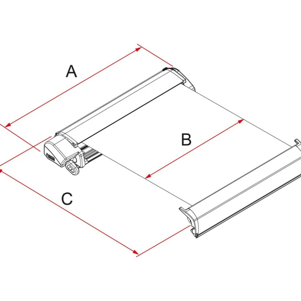 Fiamma F80s 400 cassetteluifel polar white - royal grey