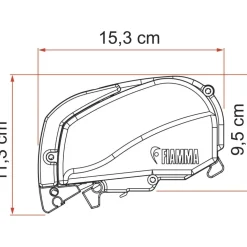 Fiamma F80s 450 cassetteluifel titanium - royal grey