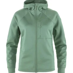 Fjällräven Abisko Grid Hoodie fleece vest dames patina green