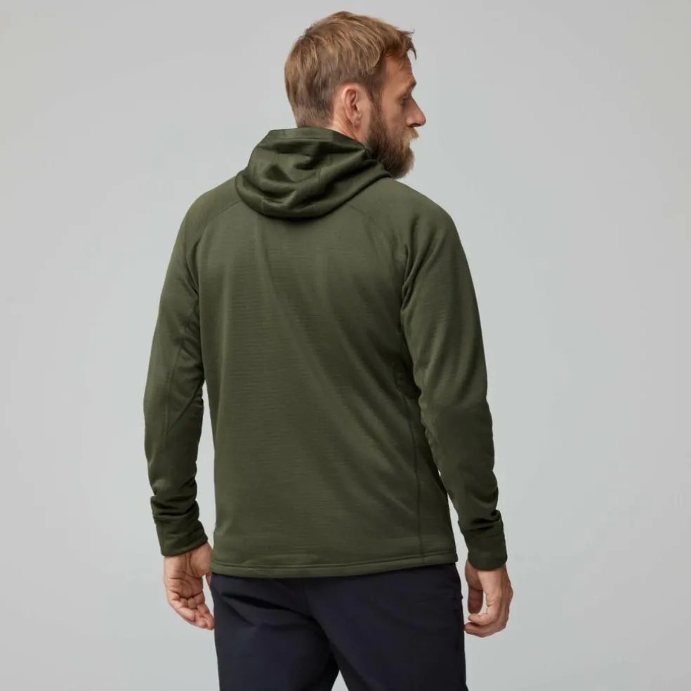 Fjällräven Abisko Grid Hoodie fleece vest heren deep forest