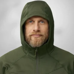 Fjällräven Abisko Grid Hoodie fleece vest heren deep forest