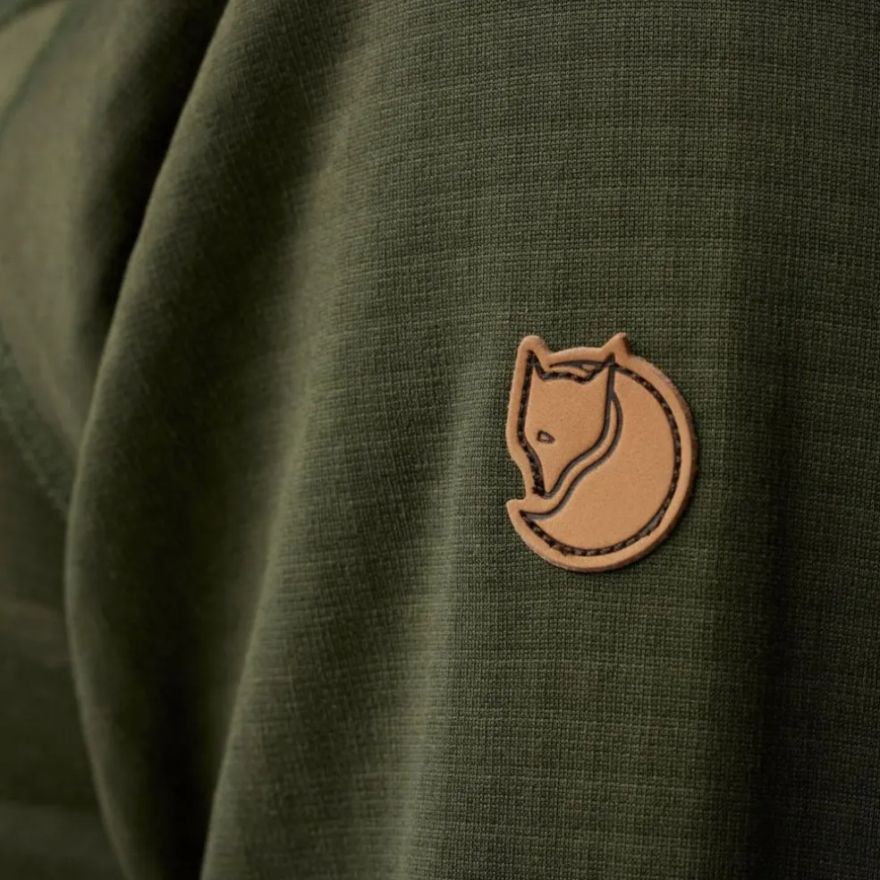 Fjällräven Abisko Grid Hoodie fleece vest heren deep forest