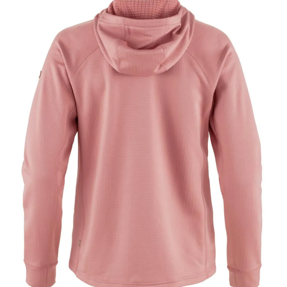 Fjällräven Abisko Grid Hoodie fleece vest dames dusty rose