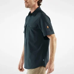 Fjällräven Abisko Trekking SS overhemd heren dark navy