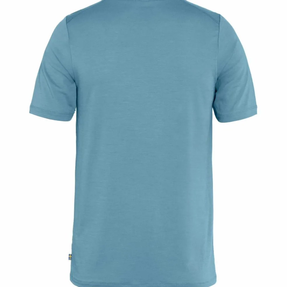 Fjällräven Abisko Wool Logo shirt heren dawn blue