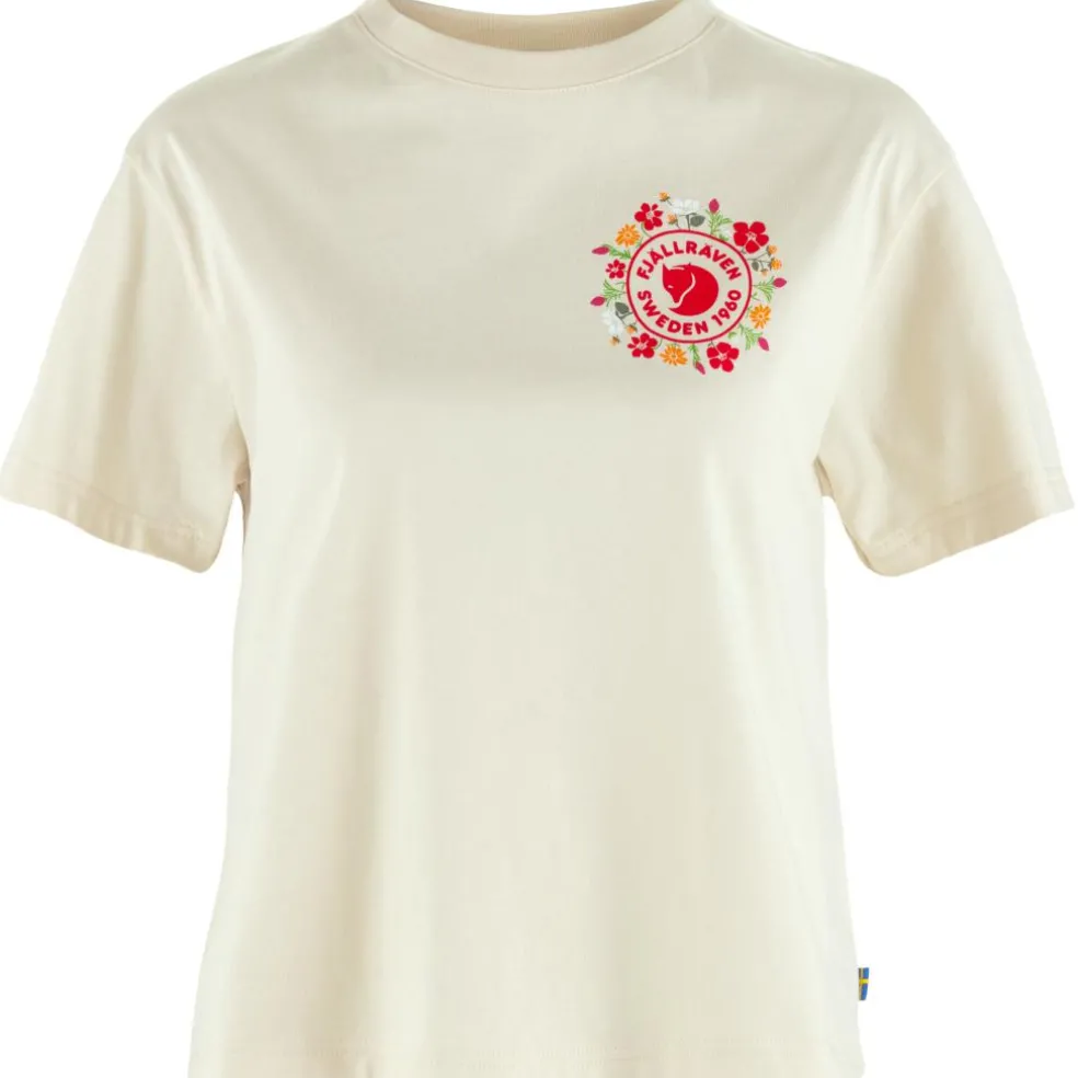 Fjällräven Fjällblomster Logo shirt dames chalk white