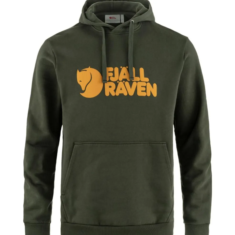 Fjällräven Logo hoodie heren deep forest