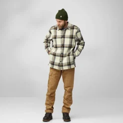 Fjällräven Singi Flannel overhemd heren chalk white dark navy