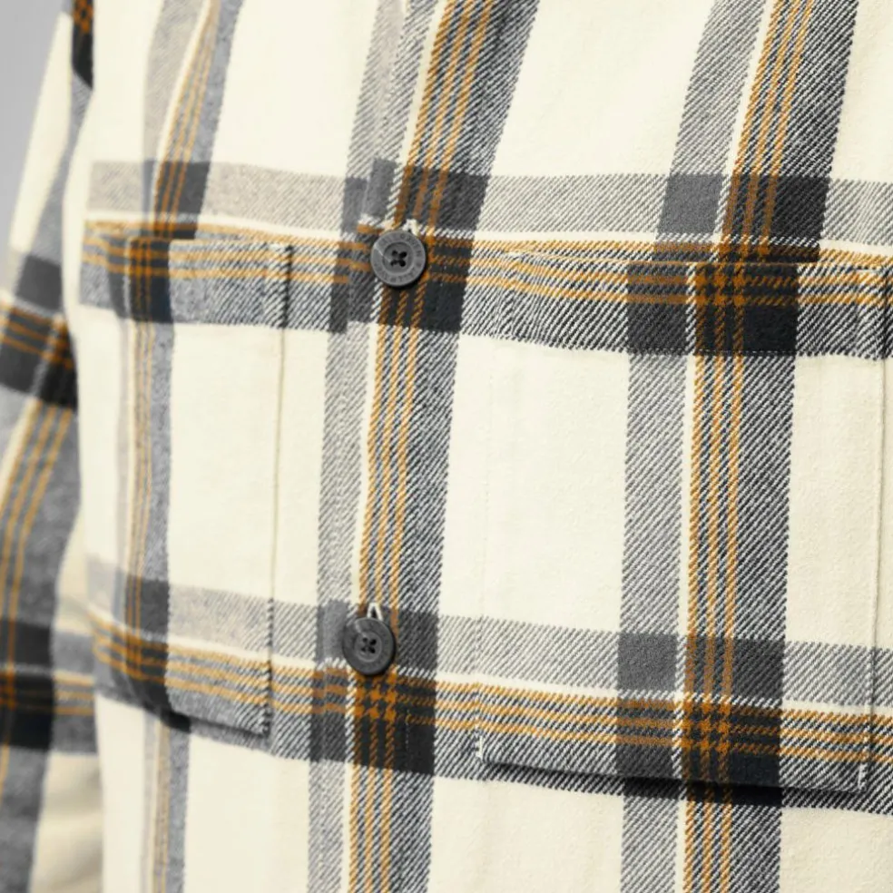 Fjällräven Singi Flannel overhemd heren chalk white dark navy