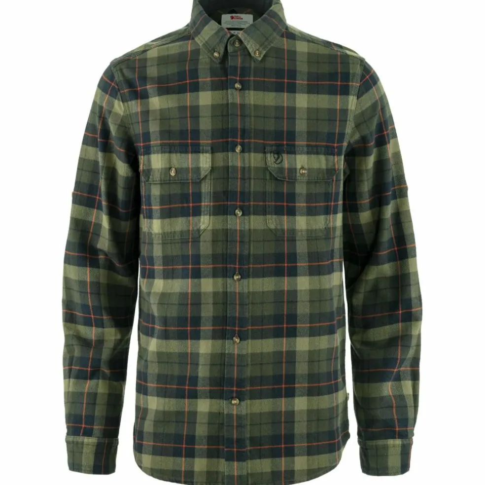 Fjällräven Singi Heavy Flannel overhemd heren black deep forest