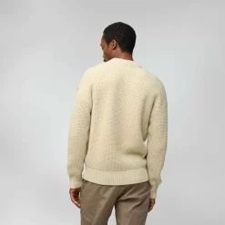 Fjällräven Övik Waffle Knit trui heren light beige