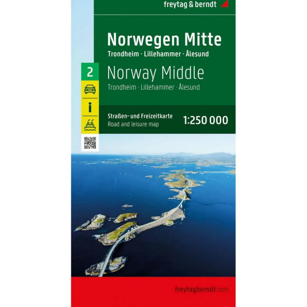 Freytag & Berndt Centraal Noorwegen Trondheim Lillehammer Alesund vrijetijds- en wegenkaart