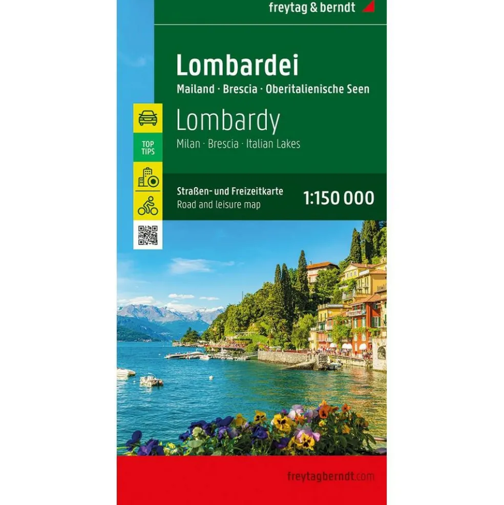 Freytag & Berndt Lombardije Milaan Brescia Italiaanse Meren vrijetijds- en wegenkaart