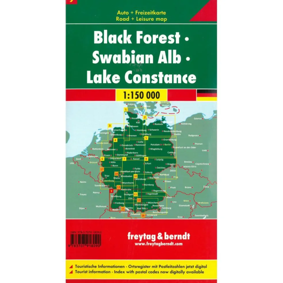 Freytag & Berndt Zwarte Woud Schwäbische Alb Bodensee vrijetijds- en wegenkaart