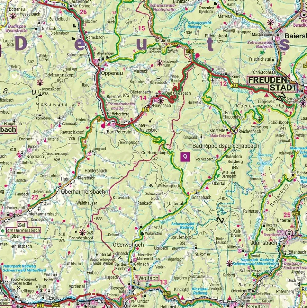 Freytag & Berndt Zwarte Woud vrijetijds- en wegenkaart