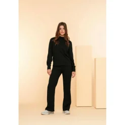 Geisha 42550-21 Solid Jacquard sweater dames black