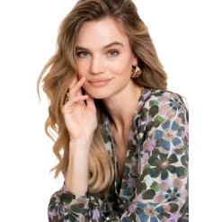 Geisha blouse dames lila green